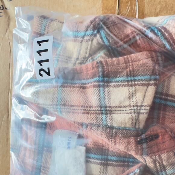 Wrangler Wrancher Flannel Shirt Men's XXL Pearl Snap Button Brick-Red Plaid West - Picture 12 of 12